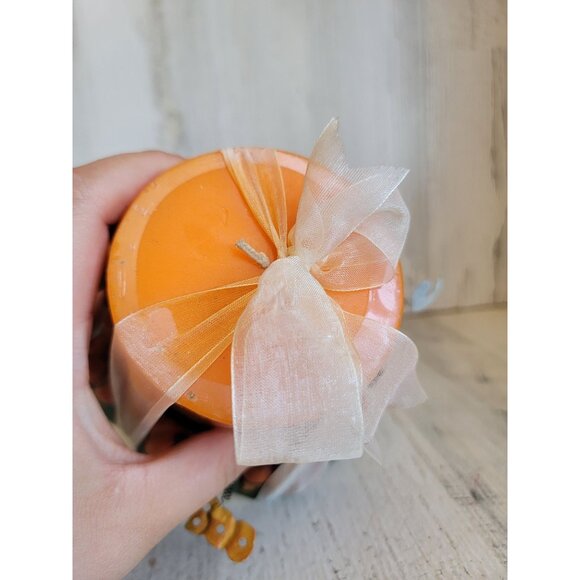 Halloween pumpkin stack holder candle pillar orange home decor candy corn - Picture 7 of 9